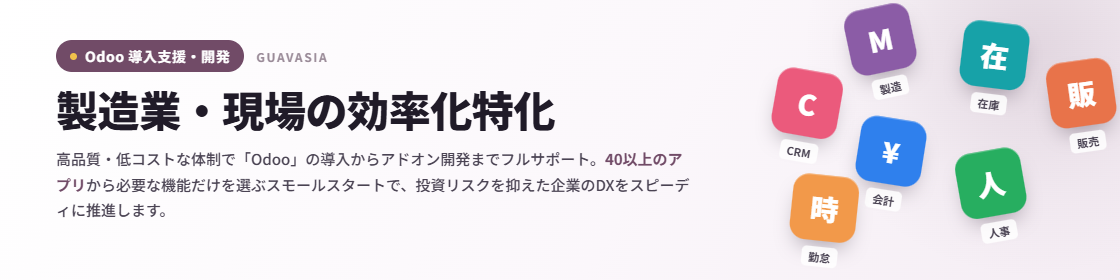 Odoo導入支援・カスタマイズ開発